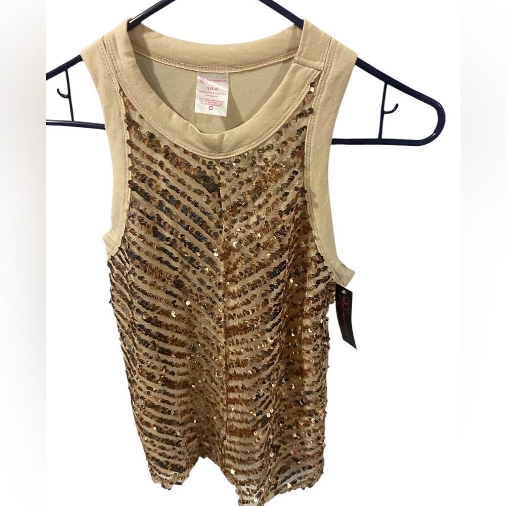 No boundaries gold sequin tank top size s NWT